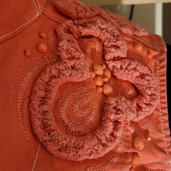 Ruby Red beautiful appliqué sleeveless vest - Picture 4 of 5